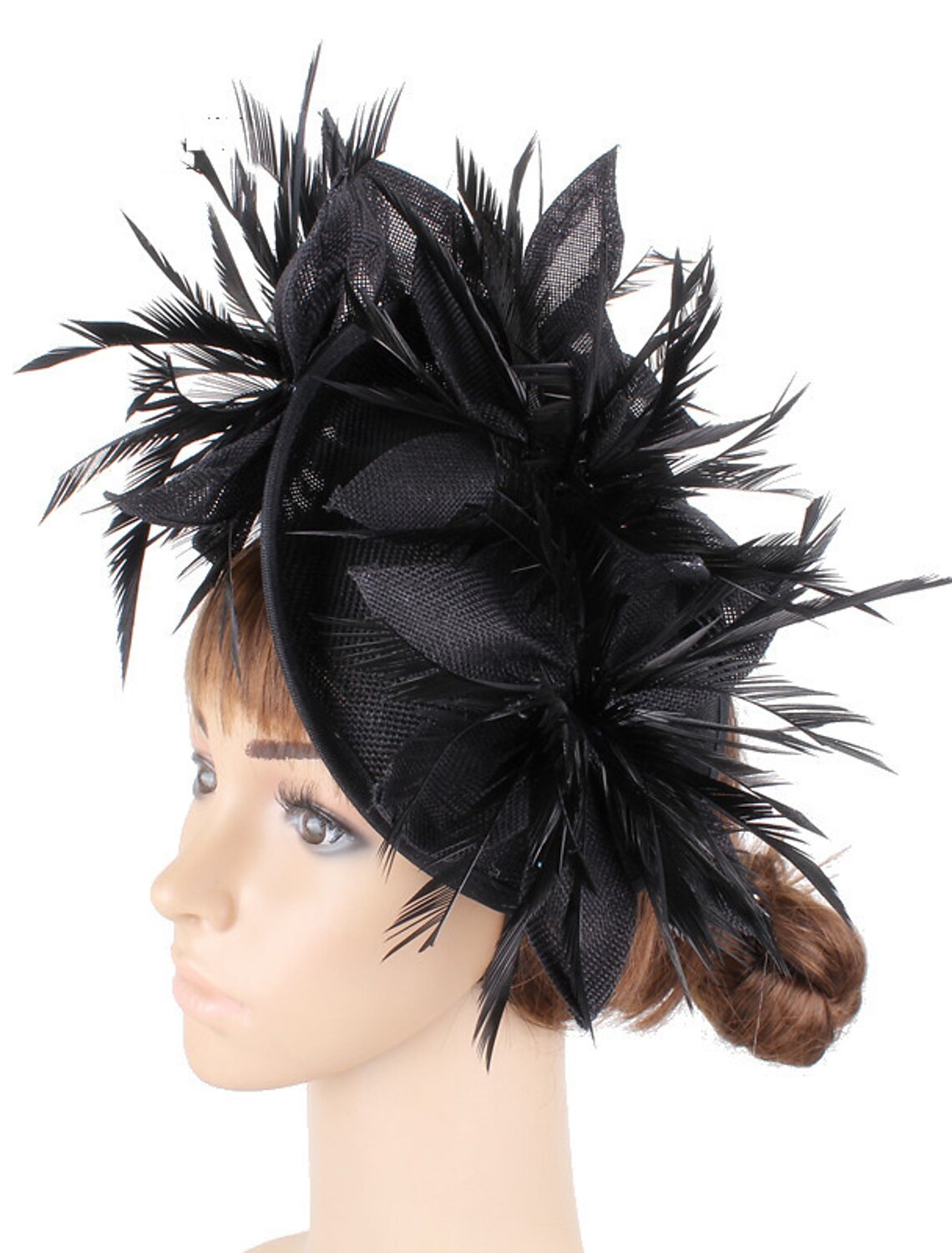 Wholesale Fascinators Fabric Fall Wedding Tea Party Kentucky Derby Horse Race Ladies Day Fashion Vintage Wedding With Feather Headpiece Headwear